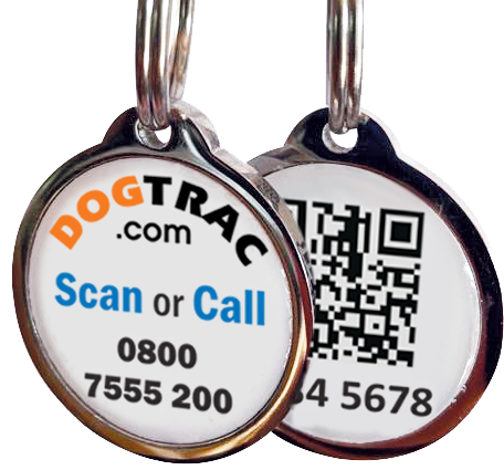 QR code on DogTrac ID Tag